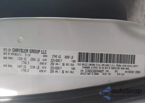 2014 Dodge Grand Caravan Sxt 30Th Anniversary z USA, uszkodzony, nr VIN 2C4RDGCG8ER406697